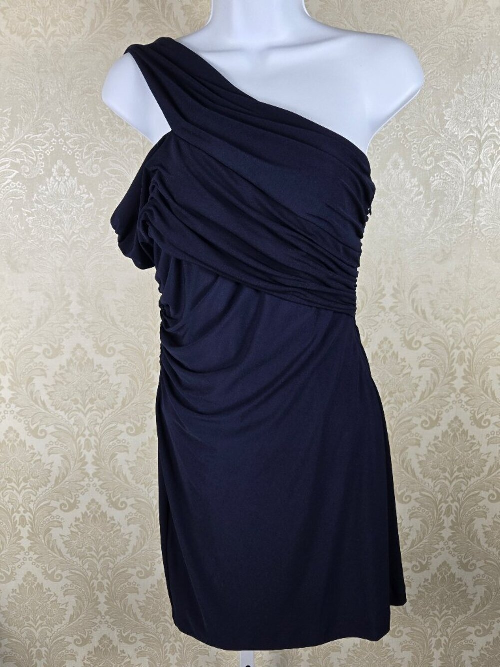 Boston Proper Size 2 Navy Blue One Shoudler Cocktail Party Dress Bodycon